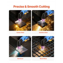 VEVOR Cortadora de Plasma 65 A Máquina de Corte por Plasma de Arco Piloto sin Contacto, Inversor IGBT con Pantalla Digital, Función 2T/4T y Tiempo PA/PT Ajustable para Reparaciones Domésticas