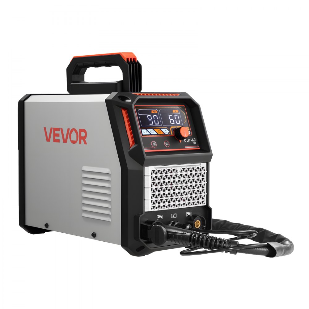 VEVOR Cortadora de Plasma 60 A Máquina de Corte por Plasma con Inversor IGBT, Pantalla Digital, Función 2T/4T y Tiempo PA/PT Ajustable para Reparaciones Domésticas, Alimentación Trifásica de 400 V