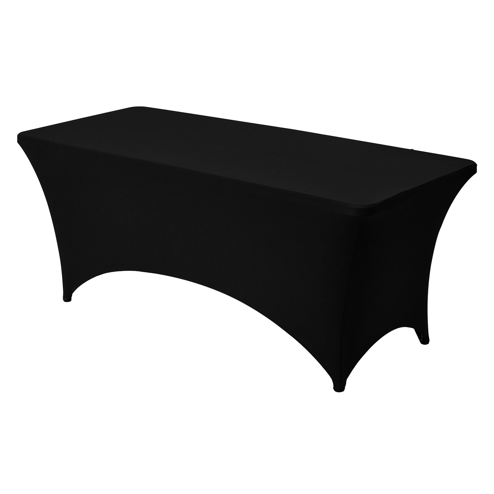 VEVOR Manteles Rectangulares de Licra Elástica para Mesas, Lavables y Antiarrugas,  95 % Poliéster y 5 % Elastano, para Fiestas, Bodas, Banquetes y Festivales, Negro, 10 uds, 183 x 76 x 76 cm