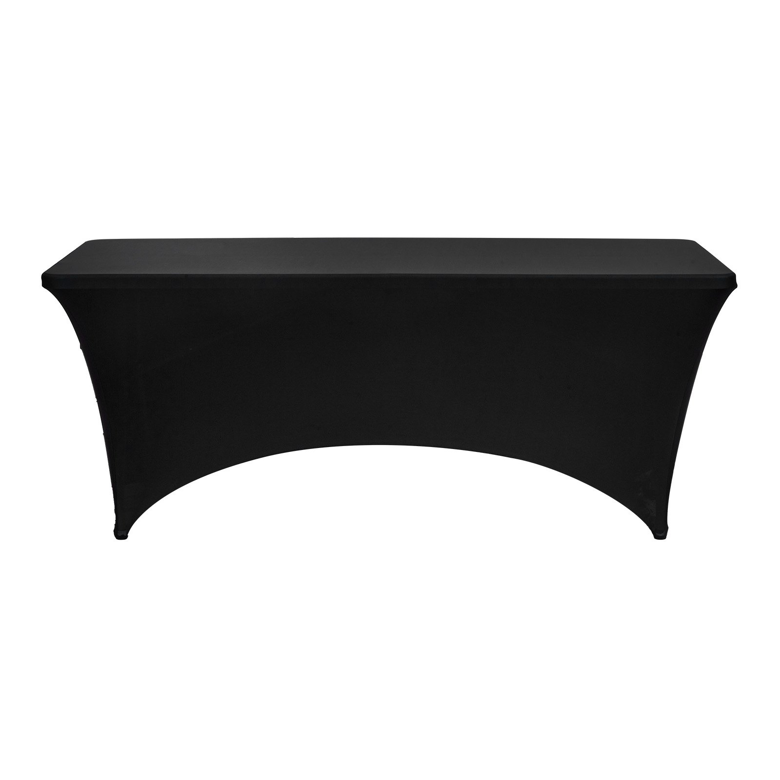 VEVOR Manteles Rectangulares de Licra Elástica para Mesas, Lavables y Antiarrugas,  95 % Poliéster y 5 % Elastano, para Fiestas, Bodas, Banquetes y Festivales, Negro, 3 uds, 183 x 76 x 76 cm
