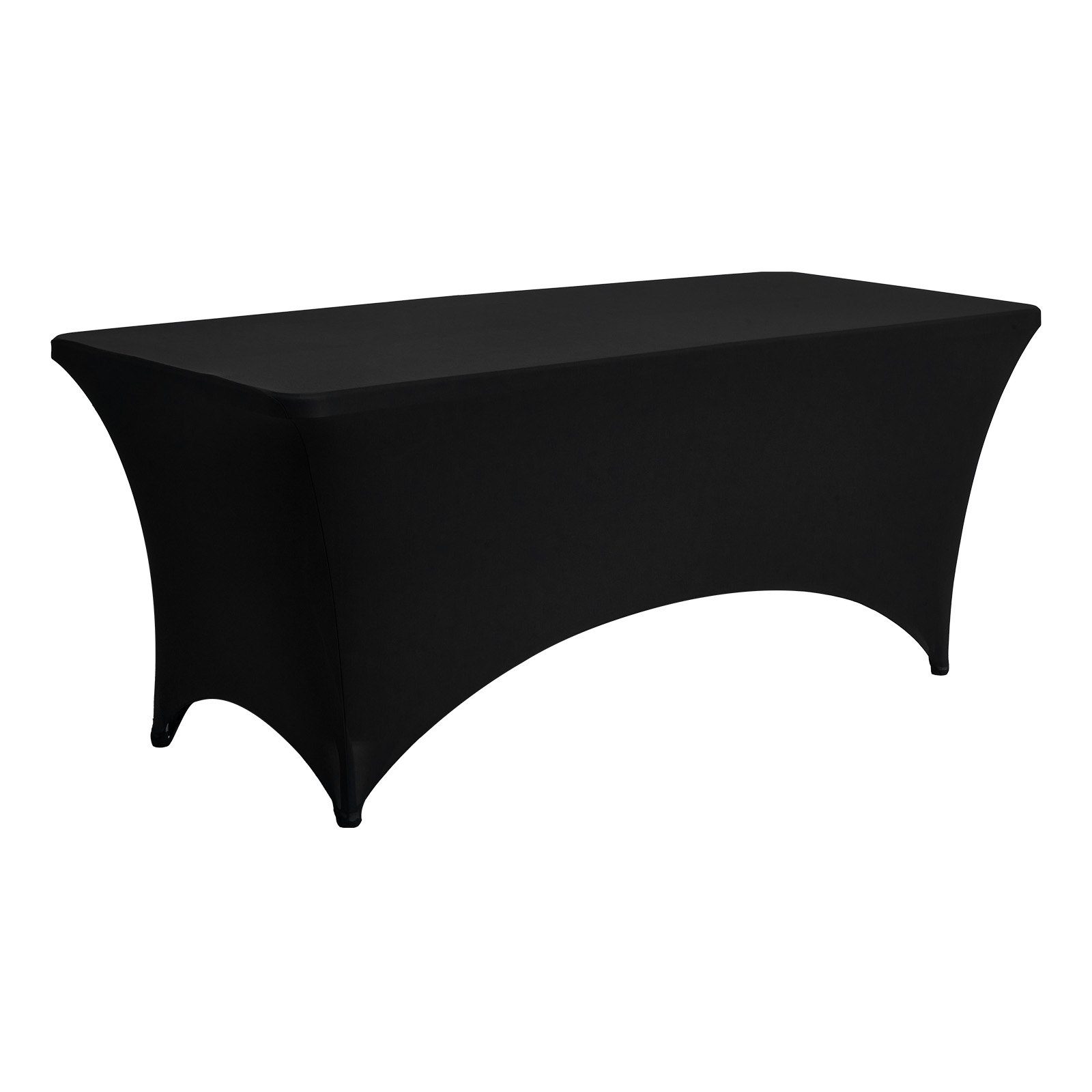VEVOR Manteles Rectangulares de Licra Elástica para Mesas, Lavables y Antiarrugas,  95 % Poliéster y 5 % Elastano, para Fiestas, Bodas, Banquetes y Festivales, Negro, 3 uds, 183 x 76 x 76 cm