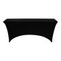 VEVOR Manteles Rectangulares de Licra Elástica para Mesas, Lavables y Antiarrugas,  95 % Poliéster y 5 % Elastano, para Fiestas, Bodas, Banquetes y Festivales, Negro, 6 uds, 183 x 76 x 76 cm