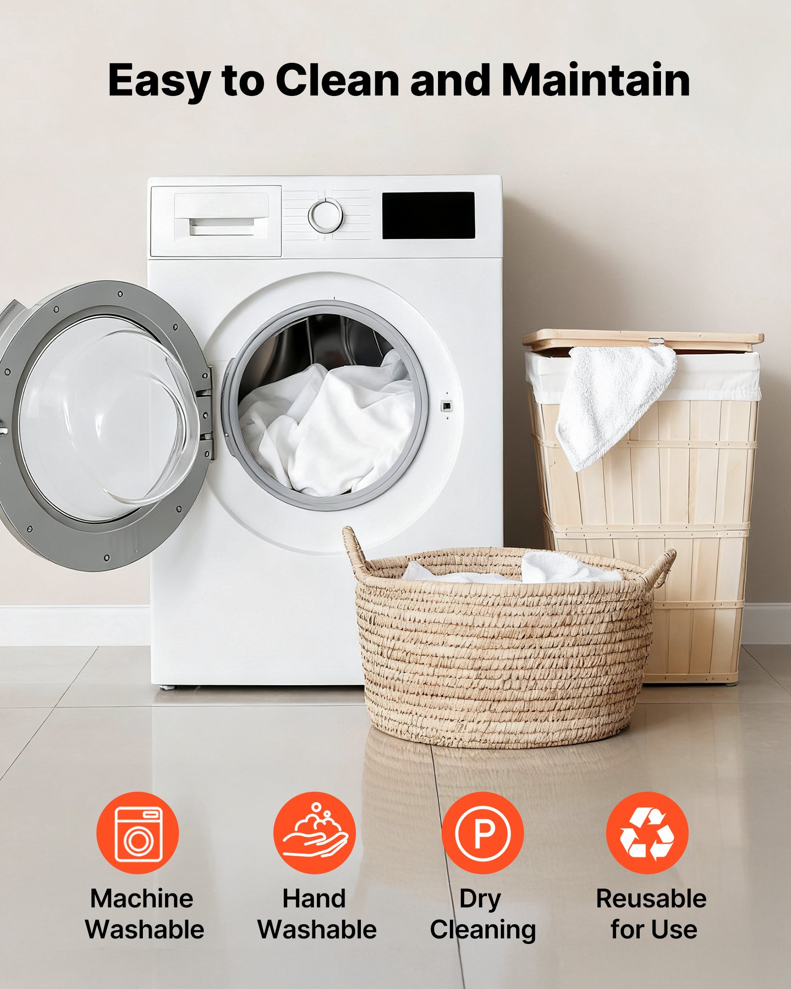 VEVOR Manteles Rectangulares de Licra Elástica para Mesas, Lavables y Antiarrugas,  95 % Poliéster y 5 % Elastano, para Fiestas, Bodas, Banquetes y Festivales, Blanco, 6 uds, 244 x 76 x 76 cm