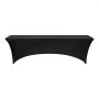 VEVOR Manteles Rectangulares de Licra Elástica para Mesas, Lavables y Antiarrugas,  95 % Poliéster y 5 % Elastano, para Fiestas, Bodas, Banquetes y Festivales, Negro, 6 uds, 244 x 76 x 76 cm