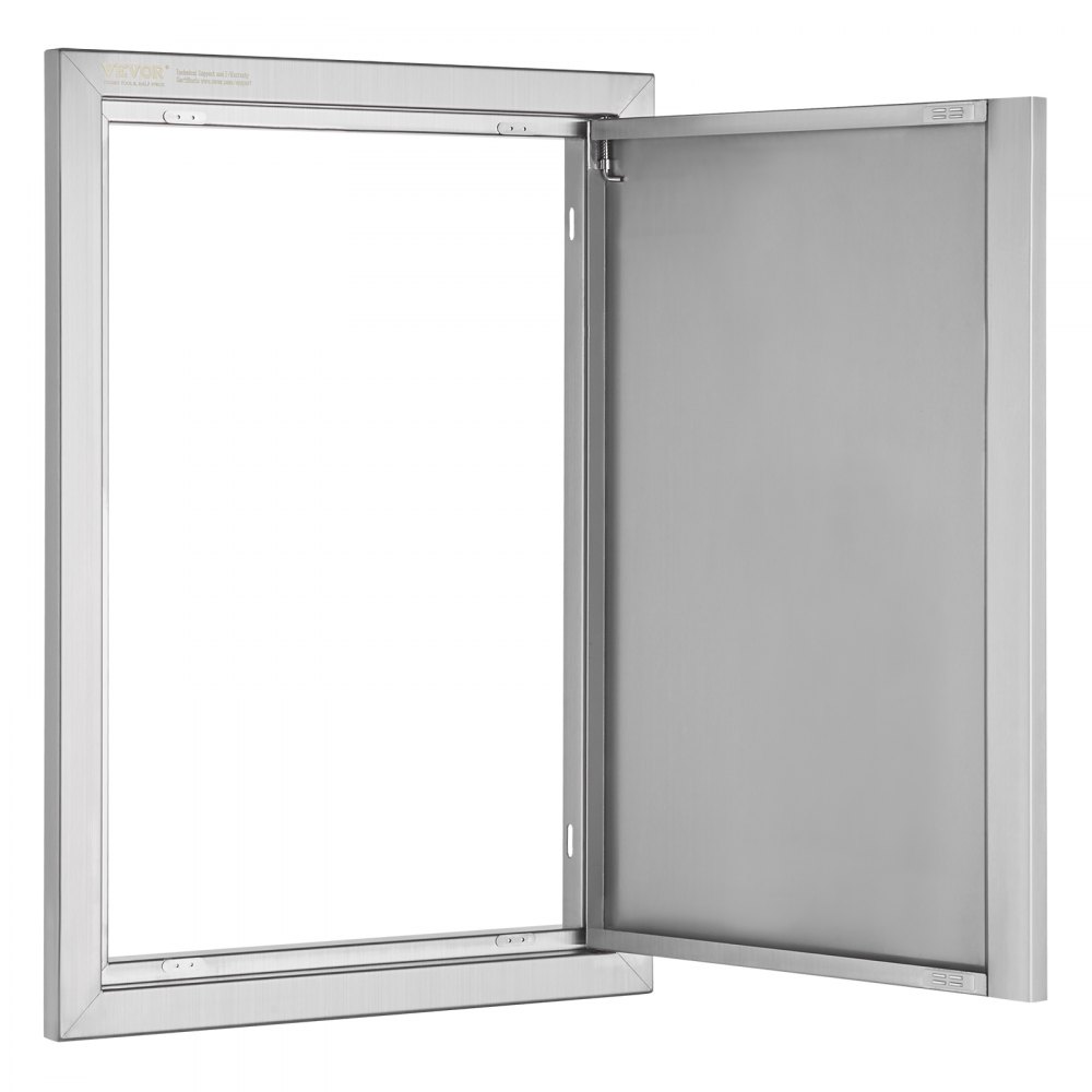 VEVOR Puerta de Acceso a Barbacoa Puerta de Cocina Exterior Simple de 432x610 mm Puerta Empotrada de Acero Inoxidable con Manija Empotrada para Isla de Barbacoa Estación de Parrilla Armario Exterior