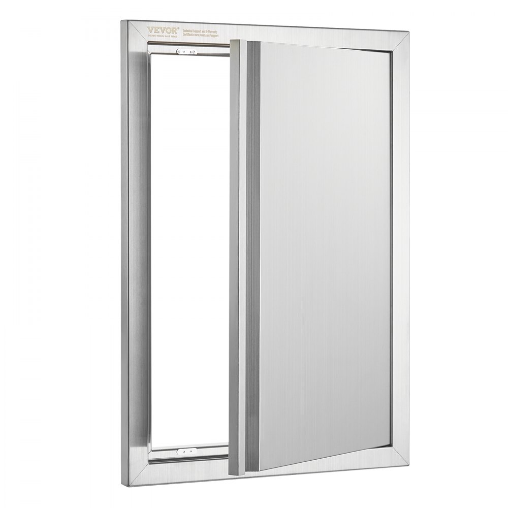 VEVOR Puerta de Acceso a Barbacoa Puerta de Cocina Exterior Simple de 432x610 mm Puerta Empotrada de Acero Inoxidable con Manija Empotrada para Isla de Barbacoa Estación de Parrilla Armario Exterior