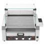 VEVOR Parrilla de Acero Inoxidable para Perros Calientes de 2400 W con Calentador de Panecillos, Cubierta, Control de 3 Temperaturas, Caja de Almacenamiento Lateral, 11 Rodillos, 5 r/min, Plata