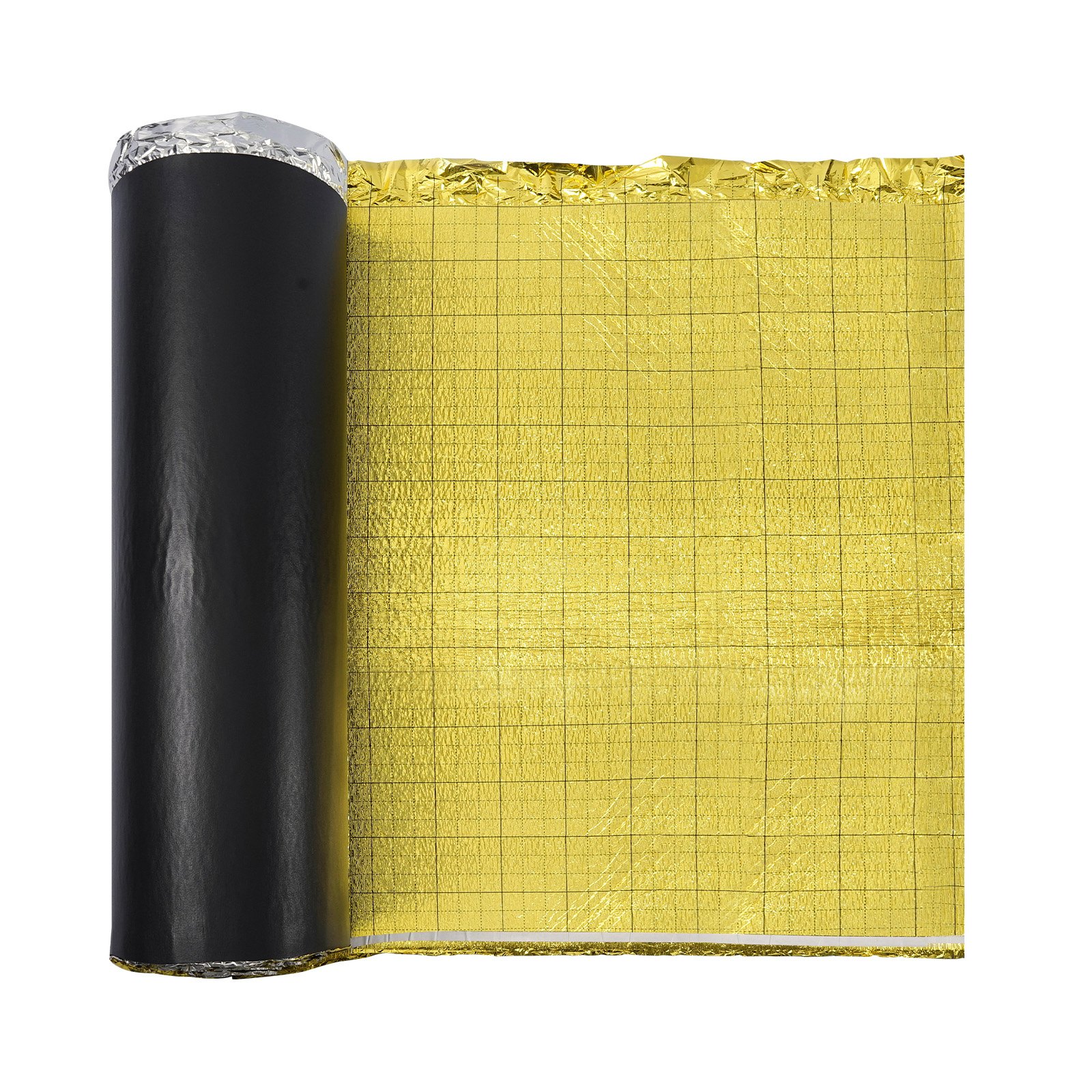 VEVOR Base para Suelo 18,6 m²/Rollo, con Cinta Adhesiva y Barrera de Vapor, Espuma EPE Alta Resistencia con PE, Insonorizante y Reductor de Ruido, para Suelos Laminados de Madera, Color Dorado