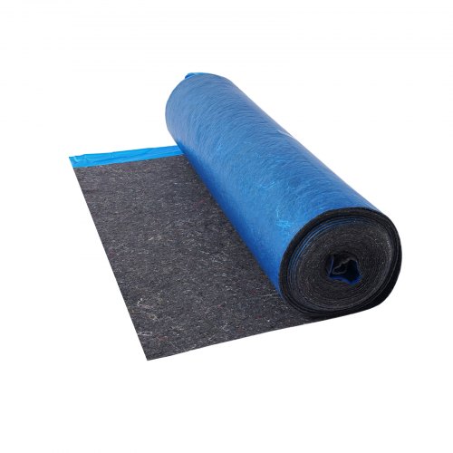 VEVOR Base para Suelo Laminado 18,6 m²/Rollo con Barrera de Vapor Integrada, Película Fibra y PE Alta Resistencia, Insonorizante y Antirruido, para Suelos de Madera, 18600 x 1000 x 3 mm, Azul