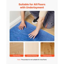 VEVOR Base a Suelo 37,2 m² Fibra Reciclada 3 mm Barrera Acústica/de Vapor Azul