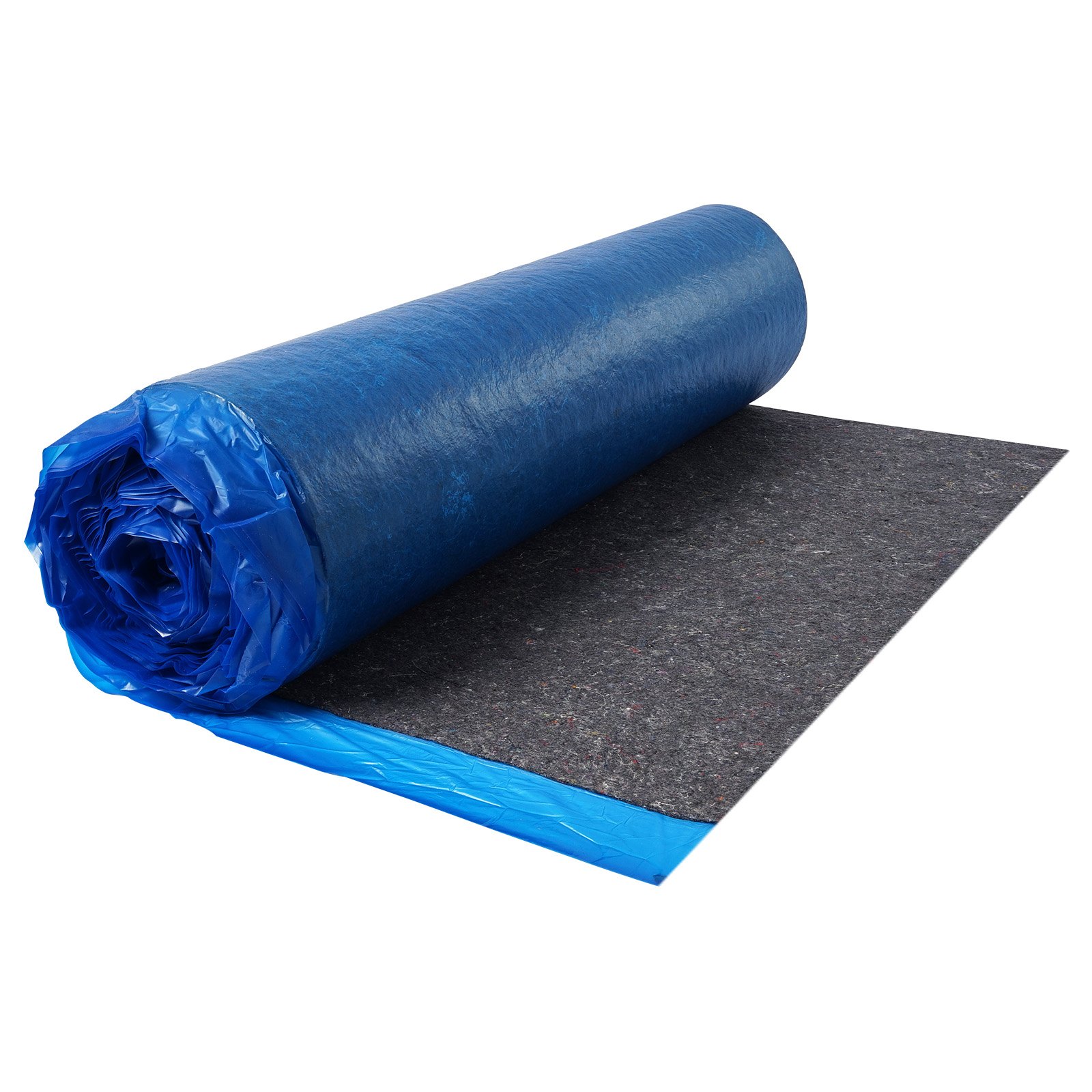 VEVOR Floor Underlayment 37.2 m², 3mm Laminate Flooring Padding with Attached Vapor Barrier, Heavy Duty Fiber+PE Film, Soundproofing & Noise Reduction for Vinyl & Wood Floors(2 Rolls x 18.6 m²)