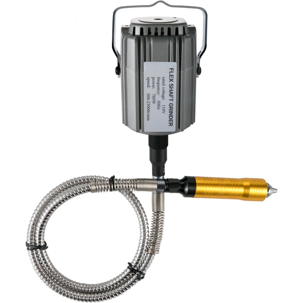 VEVOR Amoladora de Eje Flexible 780W Herramienta Rotativa de Eje Flexible 500-23000 RPM Amoladora Eléctrica 80 x 145 mm para Procesar Madera, Metal, Joyería, Piedra y Otros Trabajos de Escultura