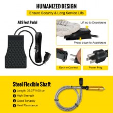 VEVOR Amoladora de eje flexible 780W Herramienta rotativa de eje flexible 500-23000RPM Amoladora eléctrica 80 x 145mm para procesar madera de metal