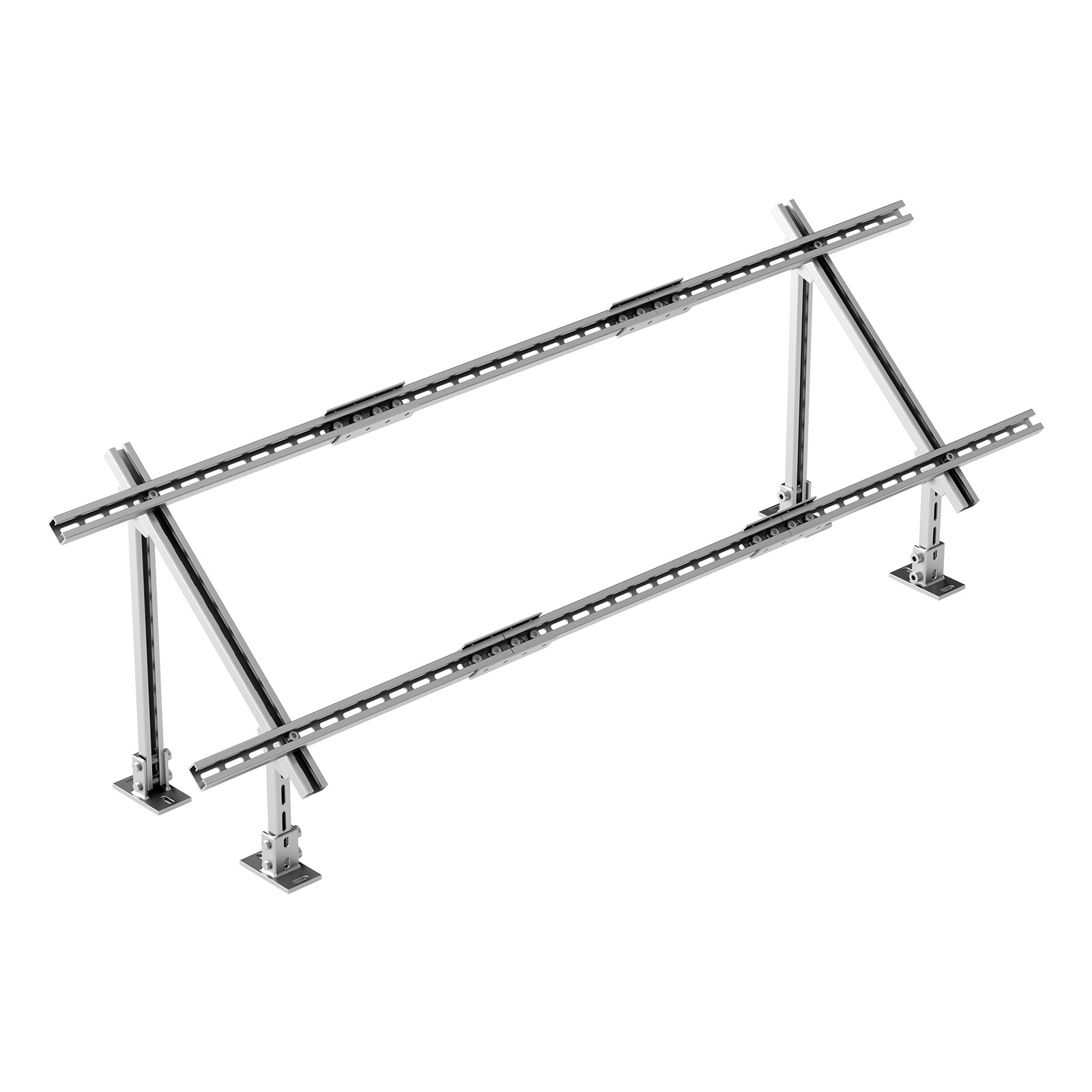 VEVOR Soportes de Montaje en Tierras para Paneles Solares de Varias Piezas Ajustables de 30° a 60°,  1 a 4 Piezas, Acero al Carbono, para Granjas, Vehículos Recreativos, Barcos, 3000 x 1000 x 800 mm