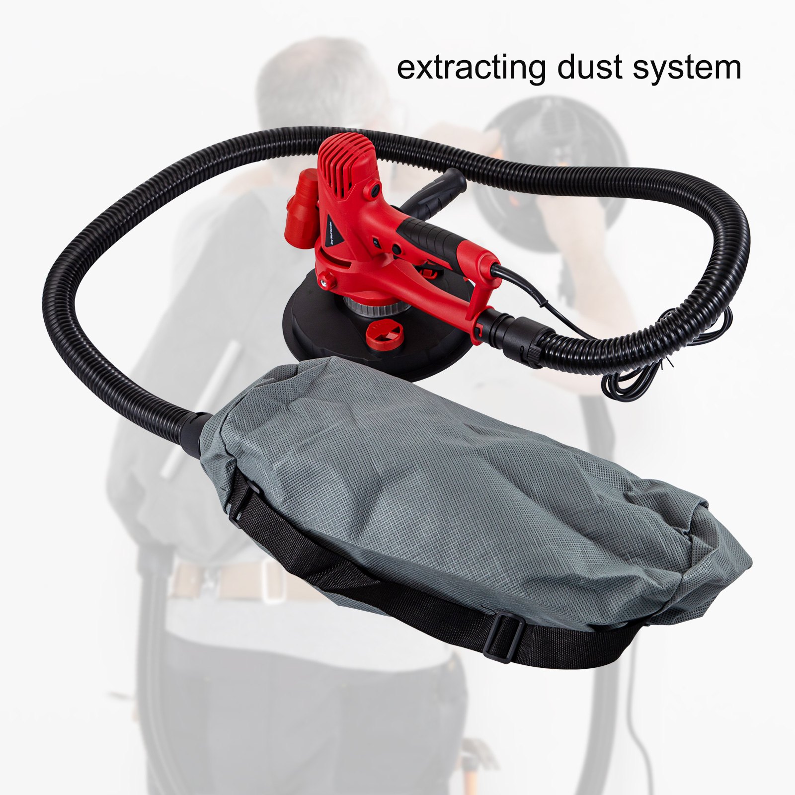 950w Lijadora De Pared Seca Hand Held Sander 180mm Dust Collection 3500rpm