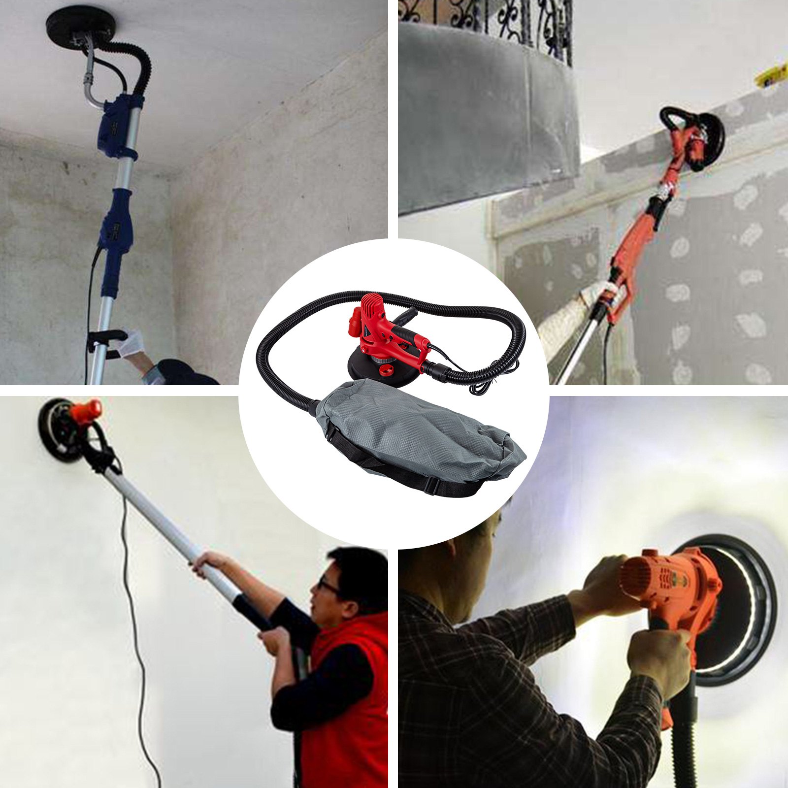 950w Lijadora De Pared Seca Hand Held Sander 180mm Dust Collection 3500rpm