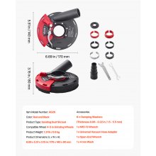 VEVOR Cubierta Antipolvo a Amoladora Angular 10 a 12,7 cm 6 Arandelas Sujeción