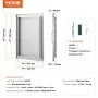 VEVOR Puerta de Acceso a Barbacoa Puerta de Cocina Exterior Simple de 432x610 mm Puerta Empotrada de Acero Inoxidable con Manija Empotrada para Isla de Barbacoa, Estación de Parrilla, Armario Exterior