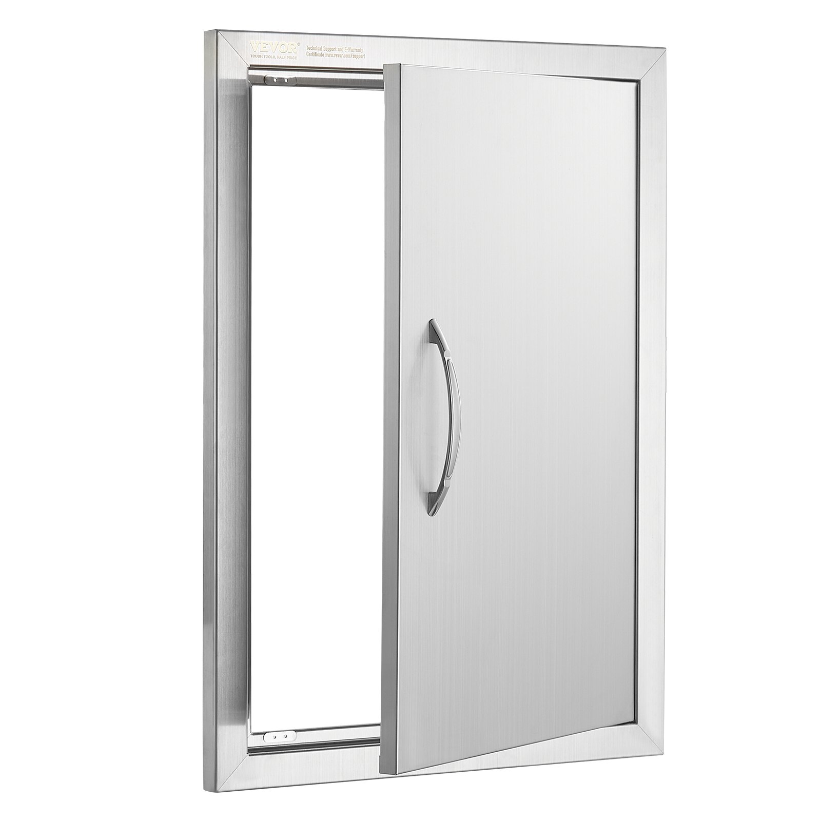 VEVOR Puerta de Acceso a Barbacoa Puerta de Cocina Exterior Simple de 432x610 mm Puerta Empotrada de Acero Inoxidable con Manija Empotrada para Isla de Barbacoa, Estación de Parrilla, Armario Exterior