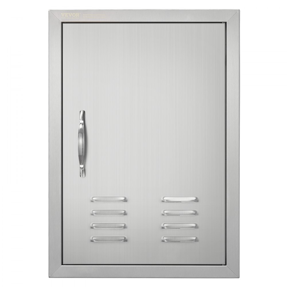 VEVOR Puerta de Acceso a Barbacoa Puerta de Cocina Exterior Simple de 61x43,1 cm Puerta Empotrada de Acero Inoxidable con Manija Empotrada para Isla de Barbacoa, Estación de Parrilla, Armario Exterior