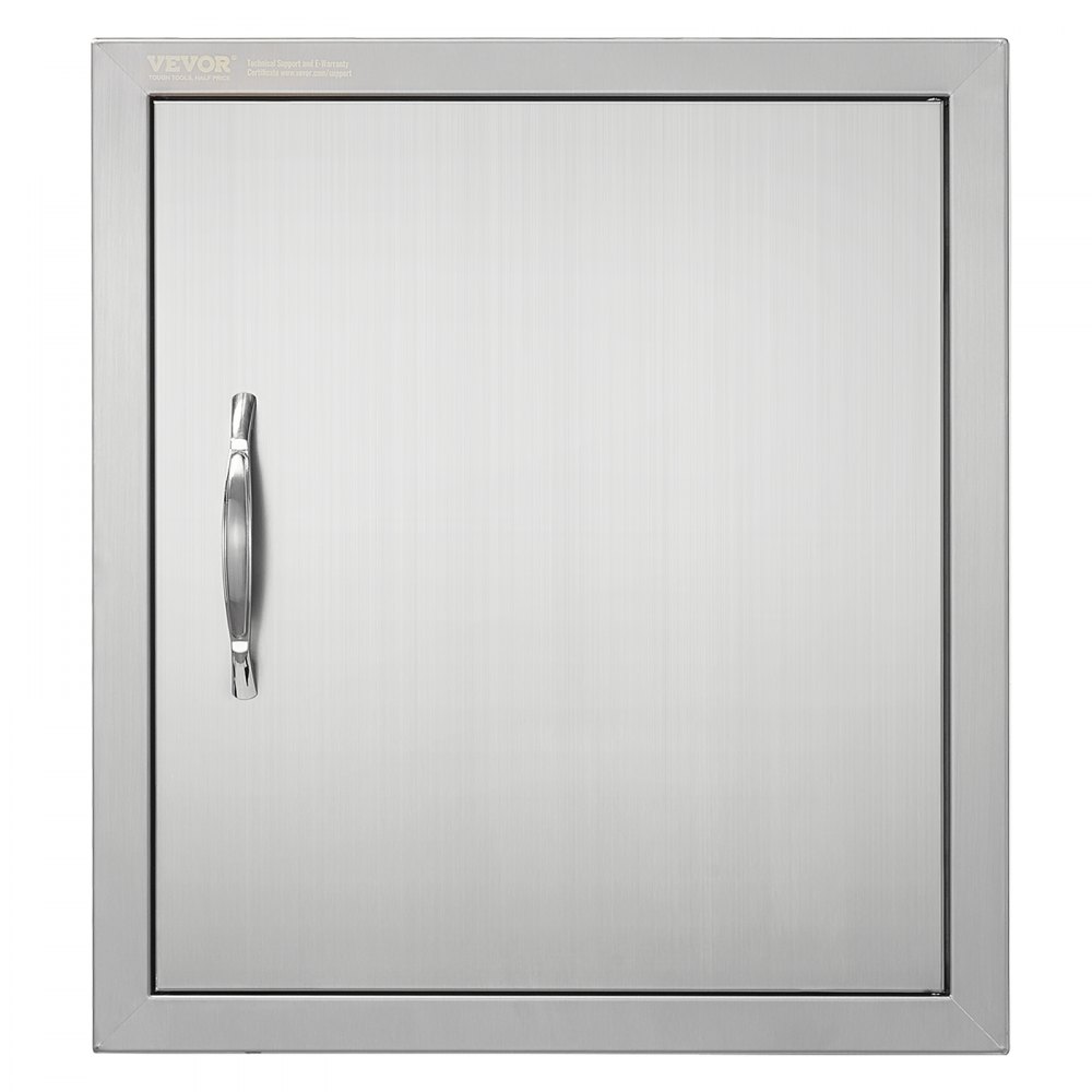 VEVOR Puerta de Acceso a Barbacoa Puerta de Cocina Exterior Simple de 45,7x50,8 cm Puerta Empotrada de Acero Inoxidable con Manija Empotrada para Isla de Barbacoa, Estación de Parrilla, Armario Exteri