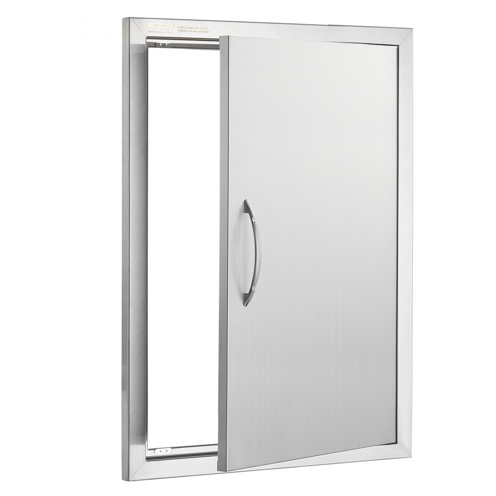 VEVOR Puerta de Acceso a Barbacoa Puerta de Cocina Exterior Simple de 508x686 mm Puerta Empotrada de Acero Inoxidable con Manija Empotrada para Isla de Barbacoa, Estación de Parrilla, Armario Exterior