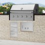 VEVOR Grill Access Door, 508 x 356 mm, Single Outdoor Kitchen Door, Flush Mounted Stainless Steel Door, Vertical Wall Door with Handle and Ventilation Slots, for Grill Island, Grill Station, Outdoor Cabinet