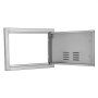 VEVOR Grill Access Door, 508 x 356 mm, Single Outdoor Kitchen Door, Flush Mounted Stainless Steel Door, Vertical Wall Door with Handle and Ventilation Slots, for Grill Island, Grill Station, Outdoor Cabinet