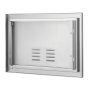 VEVOR Grill Access Door, 508 x 356 mm, Single Outdoor Kitchen Door, Flush Mounted Stainless Steel Door, Vertical Wall Door with Handle and Ventilation Slots, for Grill Island, Grill Station, Outdoor Cabinet