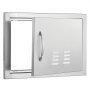 VEVOR Grill Access Door, 508 x 356 mm, Single Outdoor Kitchen Door, Flush Mounted Stainless Steel Door, Vertical Wall Door with Handle and Ventilation Slots, for Grill Island, Grill Station, Outdoor Cabinet