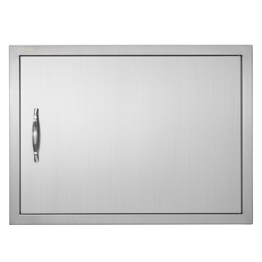 VEVOR Puerta de Acceso a Barbacoa Puerta de Cocina Exterior Simple 68,5x50,8 cm Puerta Empotrada de Acero Inoxidable con Manija Empotrada para Isla de Barbacoa, Estación de Parrilla, Armario Exterior