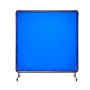 VEVOR Cortina de Soldadura, 1740 x 1740 mm, Pantalla de Soldadura de Vinilo Ignífugo con Ruedas Giratorias Bloqueables y 6 Niveles de Protección UV para Uso Industrial/de Taller, azul, Con Marco