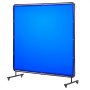 VEVOR Cortina de Soldadura, 1740 x 1740 mm, Pantalla de Soldadura de Vinilo Ignífugo con Ruedas Giratorias Bloqueables y 6 Niveles de Protección UV para Uso Industrial/de Taller, azul, Con Marco
