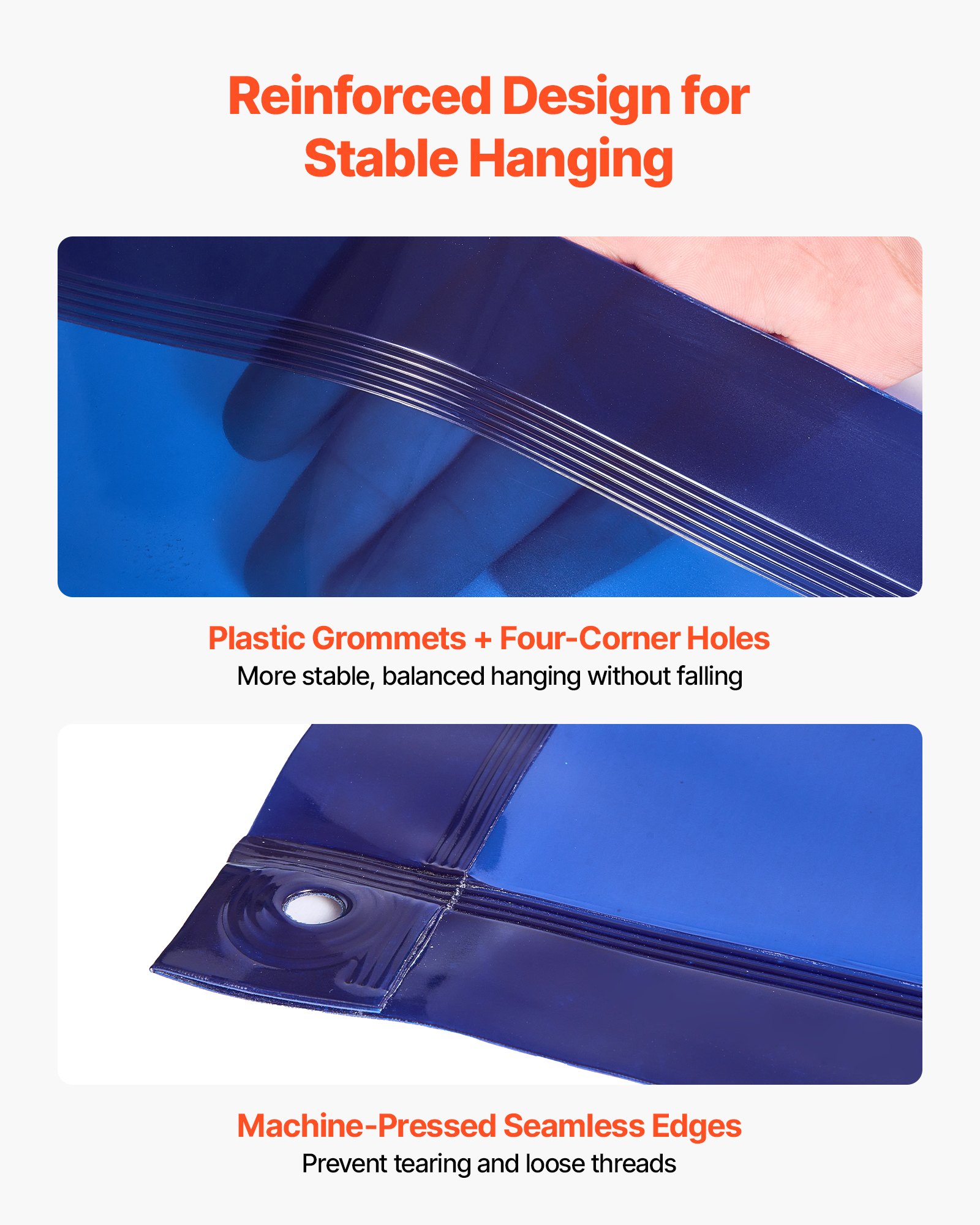VEVOR Cortina de Soldadura, 1740 x 1740 mm, Pantalla de Soldadura de Vinilo Ignífugo con Ruedas Giratorias Bloqueables y 6 Niveles de Protección UV para Uso Industrial/de Taller, azul, Con Marco