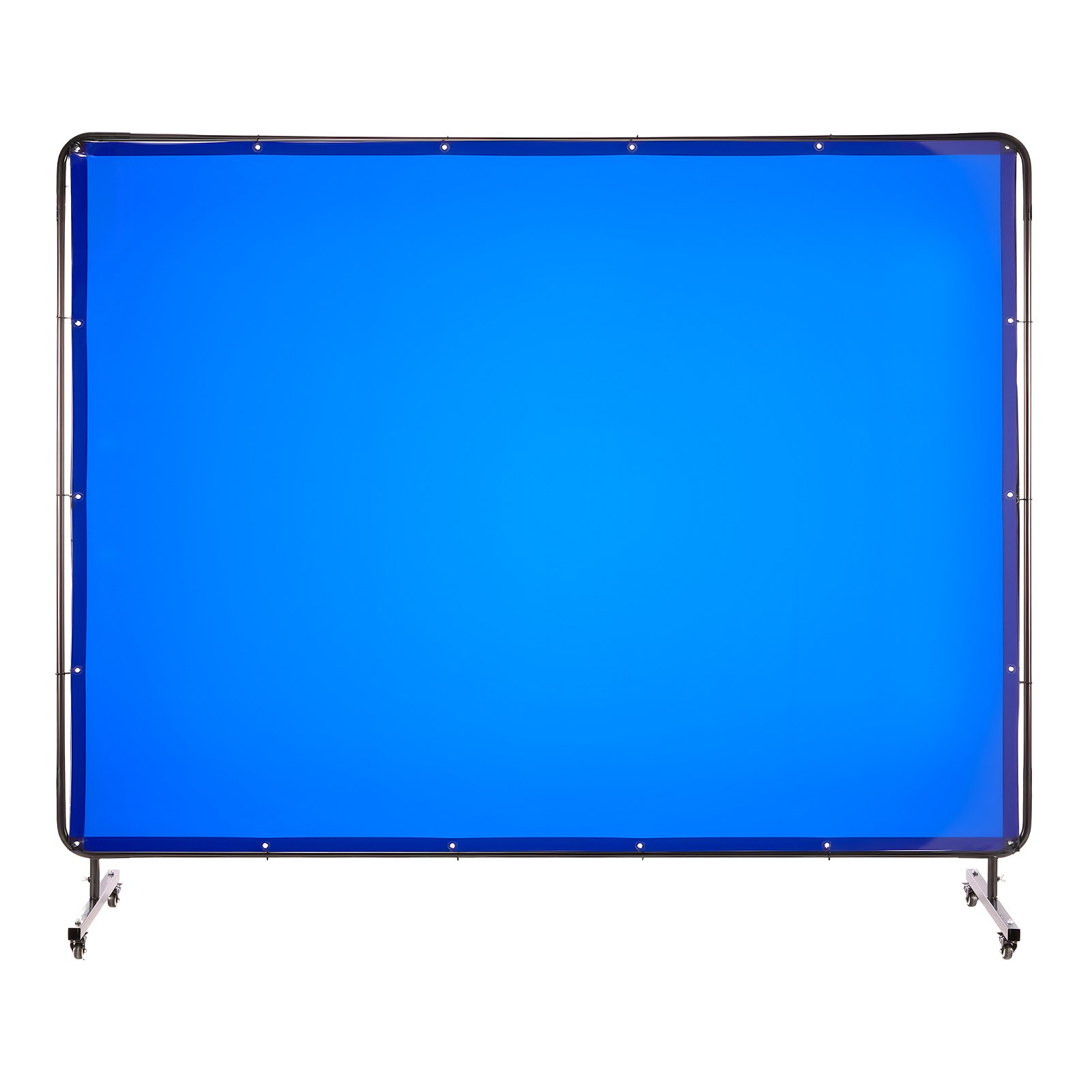 VEVOR Cortina de Soldadura, 1740 x 2340 mm, Pantalla de Soldadura de Vinilo Ignífugo con Ruedas Giratorias Bloqueables y 6 Niveles de Protección UV para Lugares de Trabajo al Aire Libre, Azul
