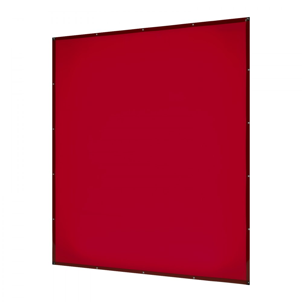 VEVOR Cortina de Soldadura, 1740 x 2340 mm, de Vinilo Ignífugo con 6 Niveles de Protección UV para Taller, Lugares de Trabajo al Aire Libre y Estructuras Temporales, Color Rojo, sin Marco, 2 uds