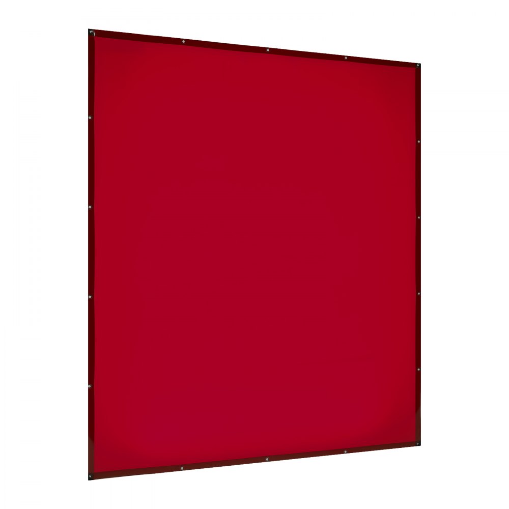 VEVOR Cortina de Soldadura, 1740 x 2340 mm, de Vinilo Ignífugo con 6 Niveles de Protección UV para Taller, Lugares de Trabajo al Aire Libre y Estructuras Temporales, Color Rojo, sin Marco, 2 uds