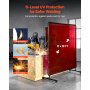 VEVOR Cortina de Soldadura, 1740 x 2340 mm, de Vinilo Ignífugo con 6 Niveles de Protección UV para Taller, Lugares de Trabajo al Aire Libre y Estructuras Temporales, Color Rojo, sin Marco, 2 uds