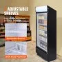 VEVOR Refrigerador de Bebidas Comercial 345 L Refrigerador Vitrina Temperatura 0-10 °C Gabinete de Bebidas Refrigerado 5 Estantes Ajustables y Caja de Luz Personalizable para Tienda Supermercado Bar