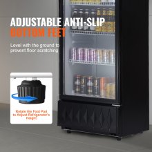 VEVOR Refrigerador de Bebidas Comercial 275 L Refrigerador Vitrina Temperatura 0-10 °C Gabinete de Bebidas Refrigerado 4 Estantes Ajustables y Caja de Luz Personalizable para Tienda Supermercado Bar
