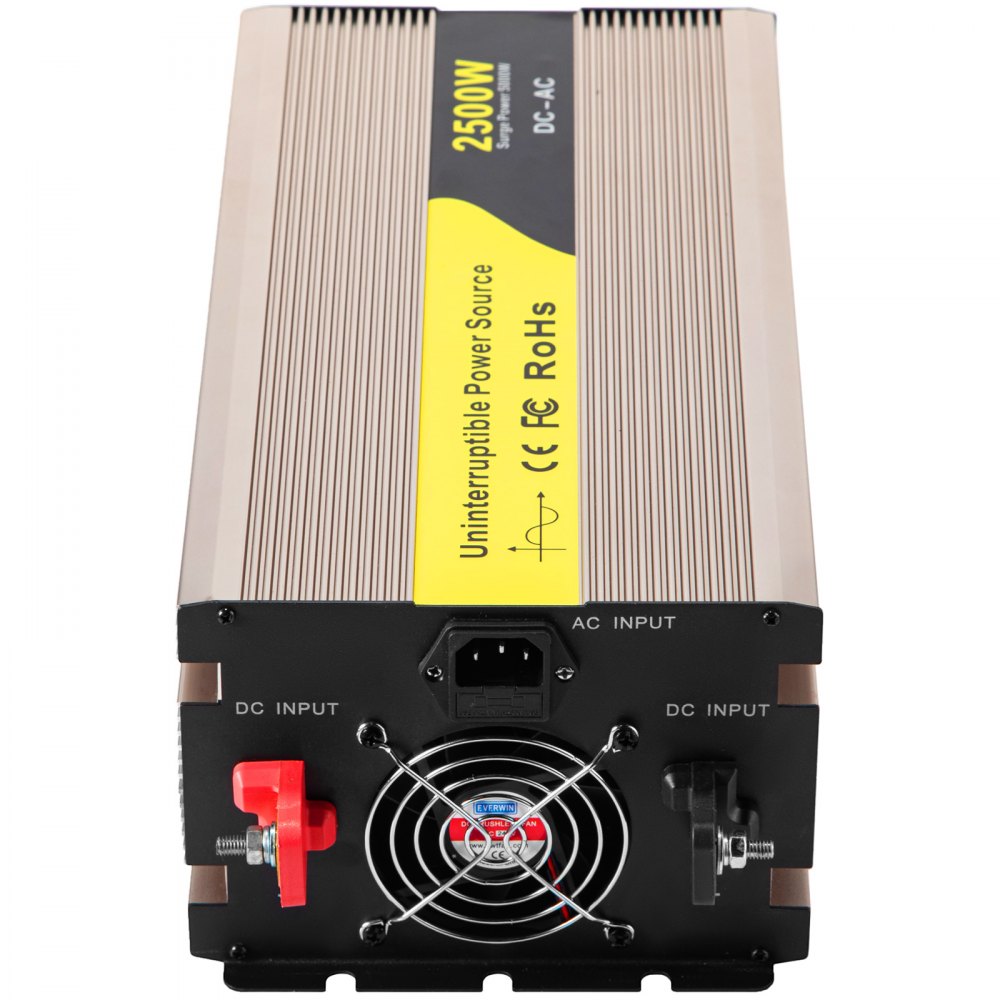 Vevor Inversor De Corriente Coche 12v Dc A 220v/230v Ac 2500w Control Remoto Lcd