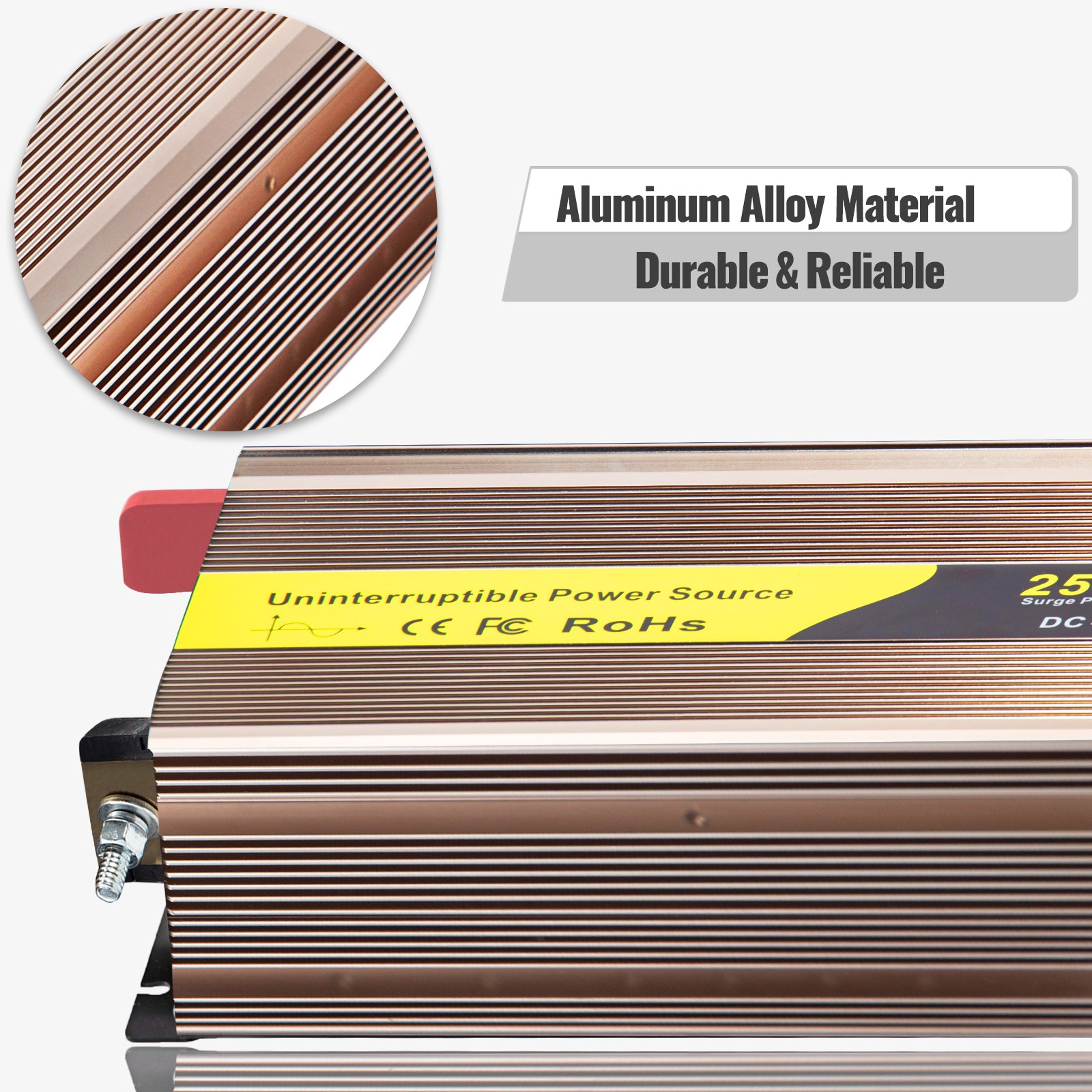 Vevor Inversor De Corriente Coche 12v Dc A 220v/230v Ac 2500w Control Remoto Lcd