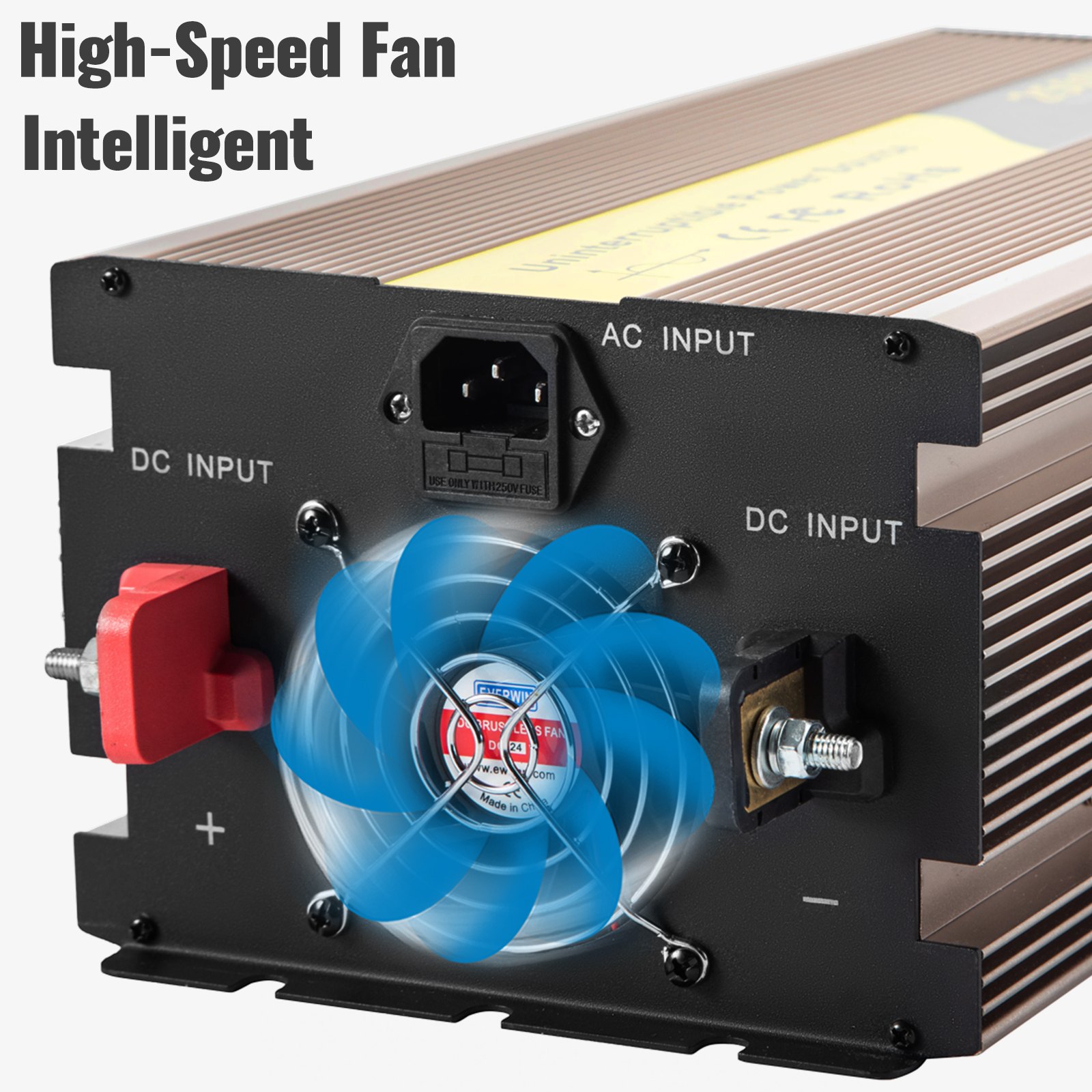 Vevor Inversor De Corriente Coche 12v Dc A 220v/230v Ac 2500w Control Remoto Lcd