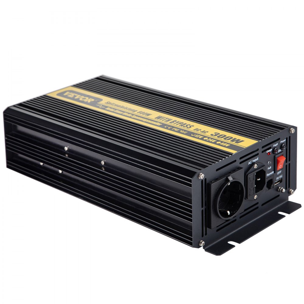 Vevor Inversor De Corriente Coche 12v Dc A 220v/230v Ac 300 W Control Remoto Lcd