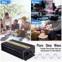 Vevor Inversor De Corriente Coche 12v Dc A 220v/230v Ac 300 W Control Remoto Lcd