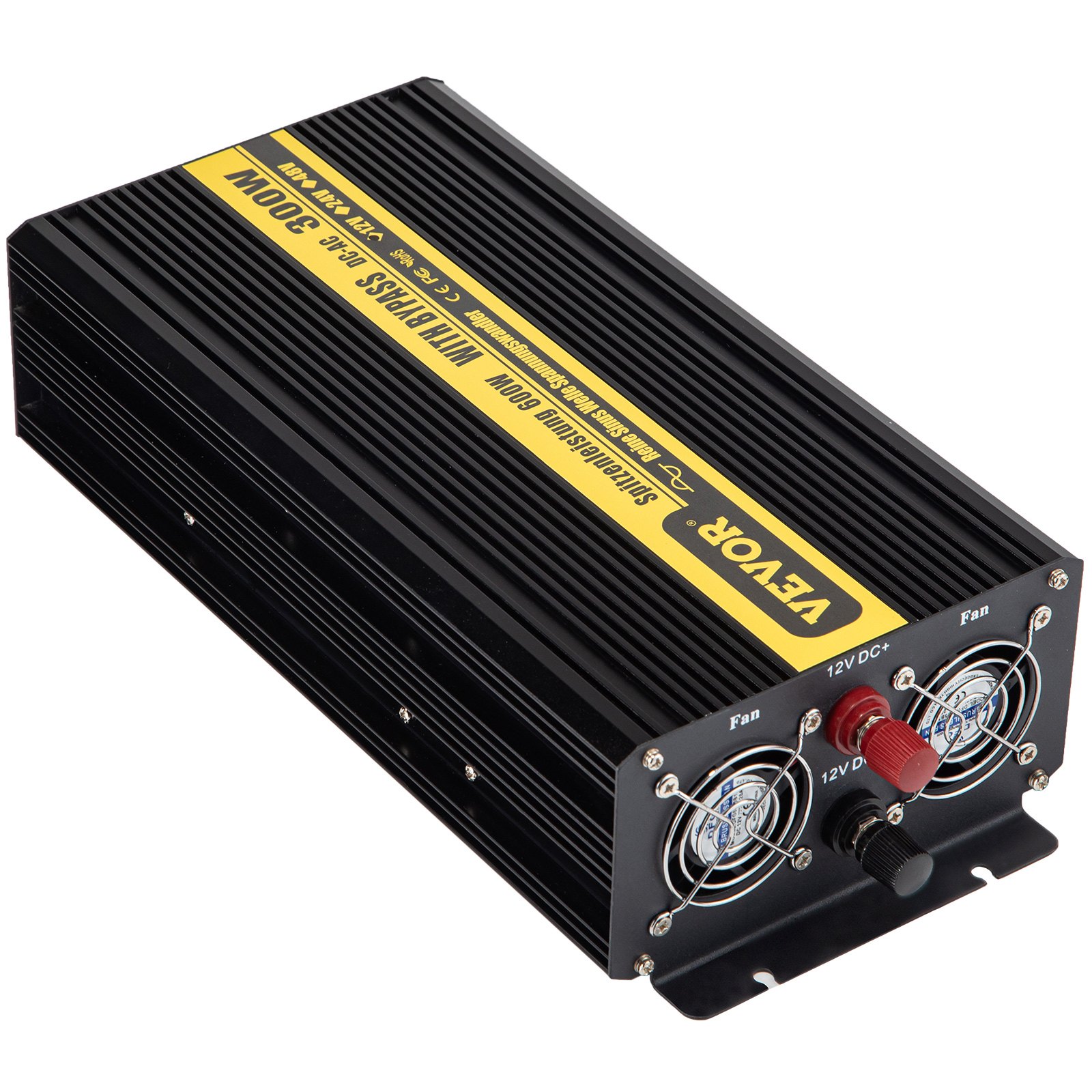 Vevor Inversor De Corriente Coche 12v Dc A 220v/230v Ac 300 W Control Remoto Lcd