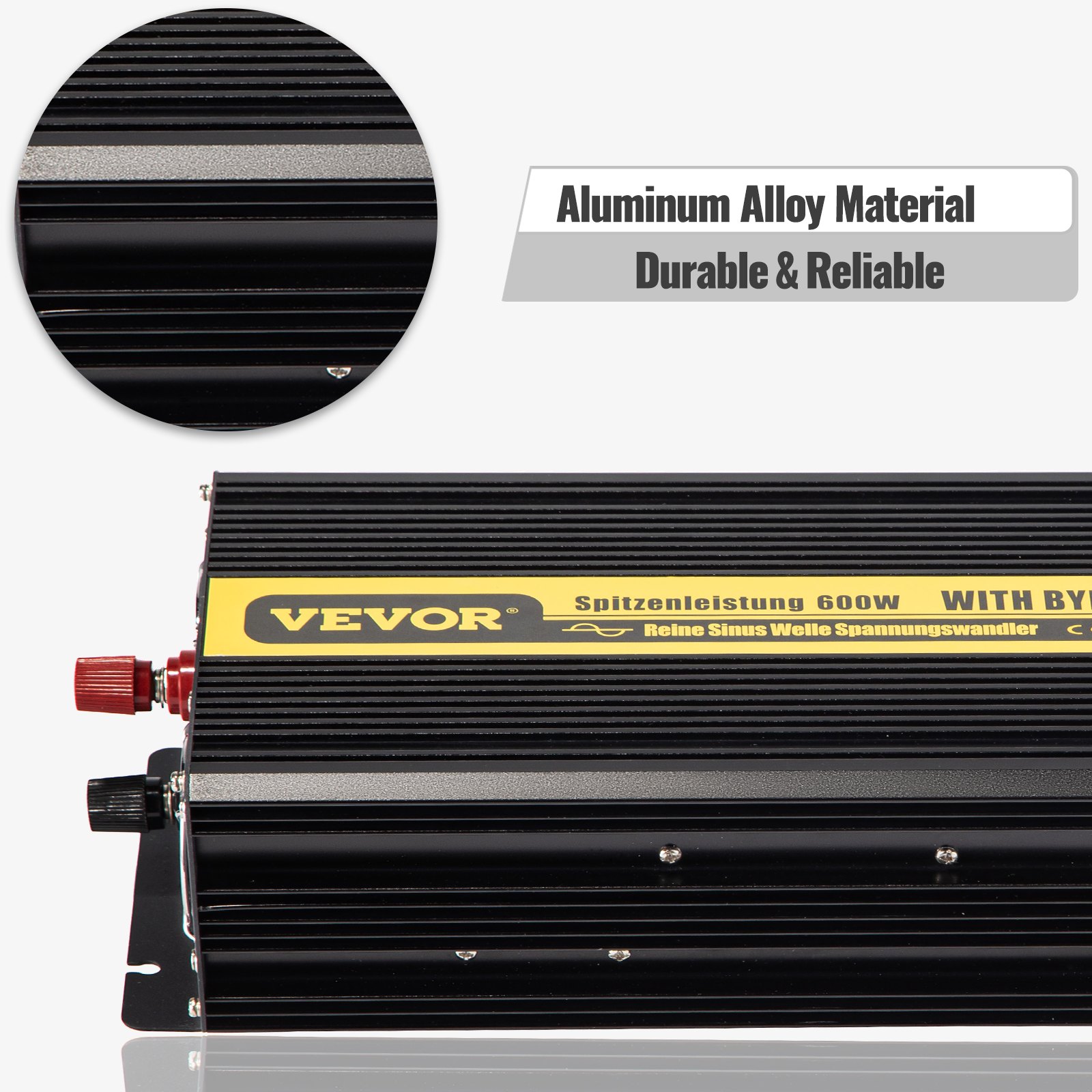 Vevor Inversor De Corriente Coche 12v Dc A 220v/230v Ac 300 W Control Remoto Lcd