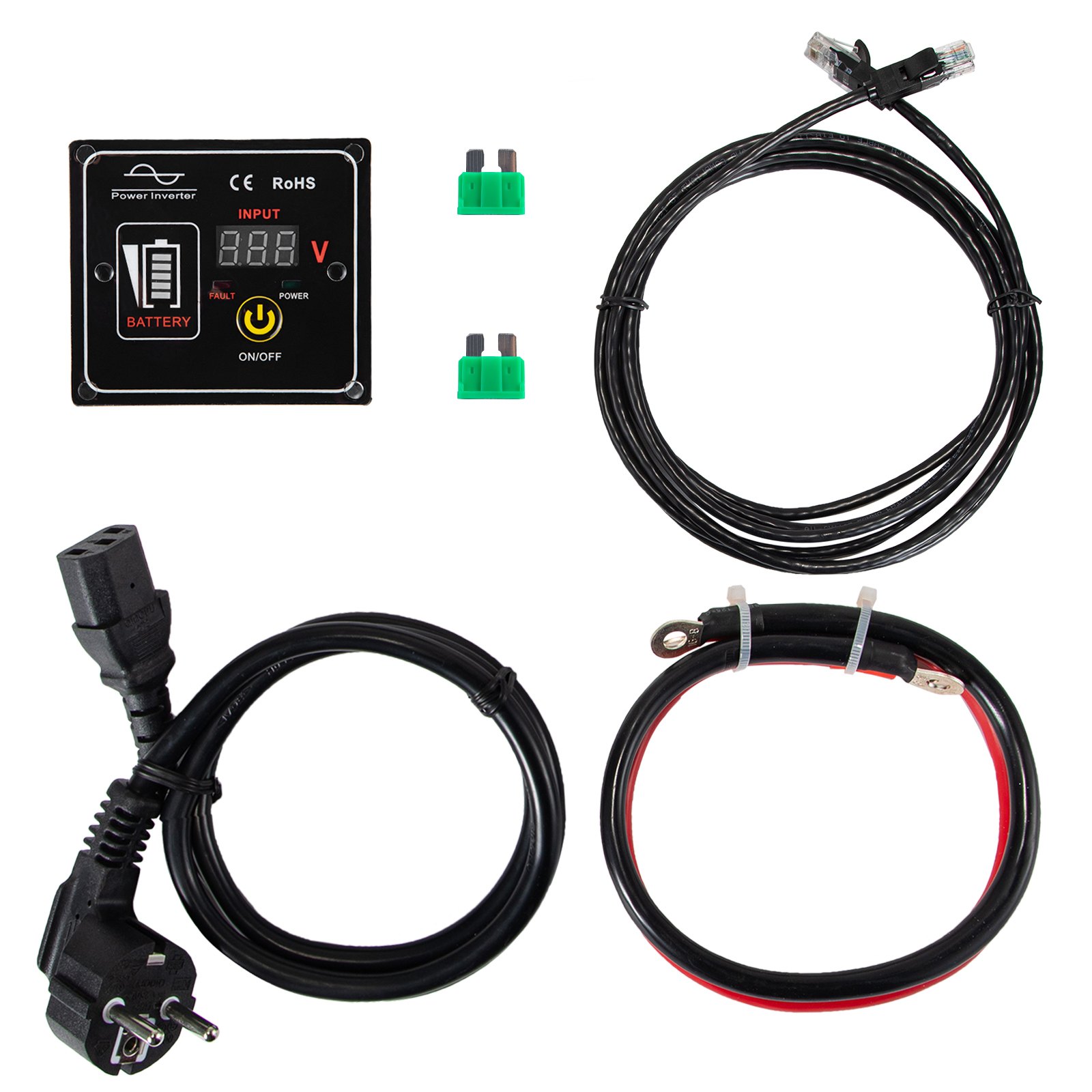 Vevor Inversor De Corriente Coche 12v Dc A 220v/230v Ac 300 W Control Remoto Lcd