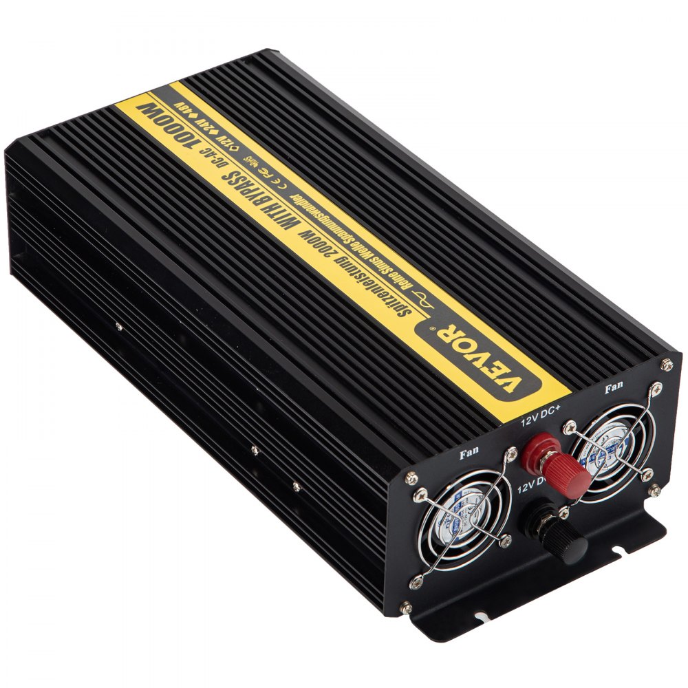 Vevor Inversor De Corriente Coche 12v Dc A 220v/230v Ac 1000w Control Remoto Lcd