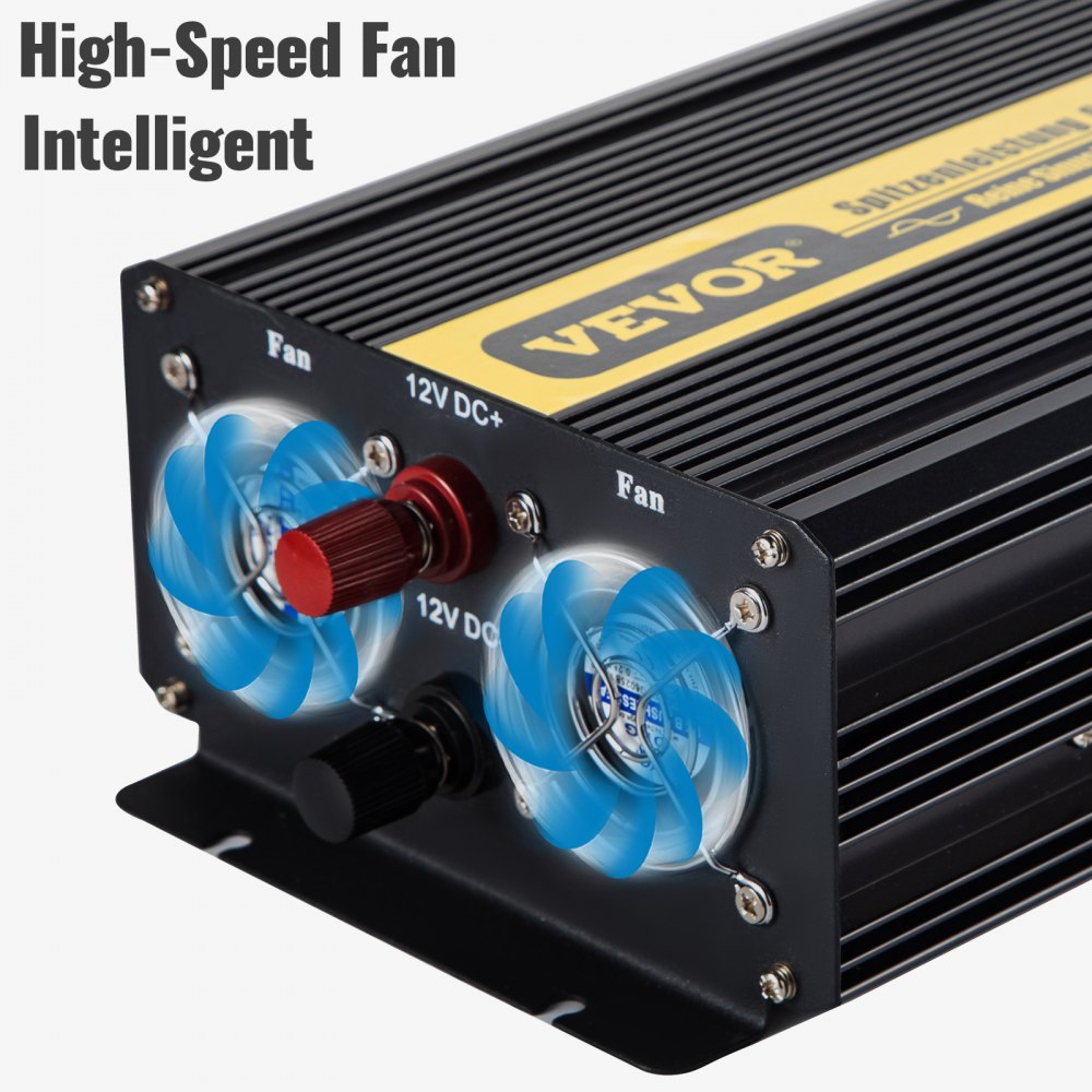 Vevor Inversor De Corriente Coche 12v Dc A 220v/230v Ac 1000w Control Remoto Lcd